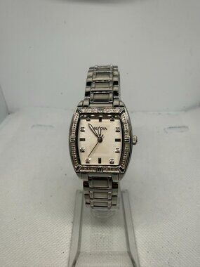 Bulova Highbridge Women 24mm Diamond Bezel MOP Stainless Steel Watch 96R162